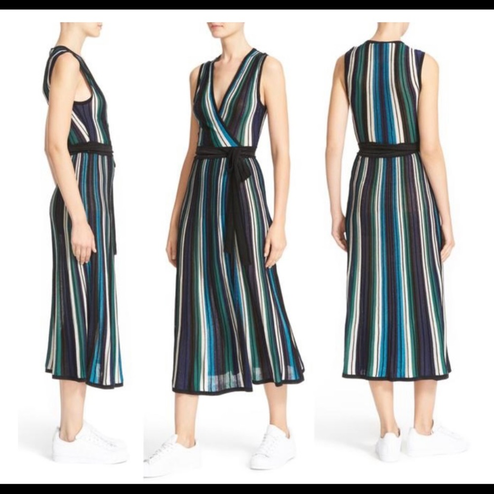 DVF | Cadenza metallic knit wrap dress